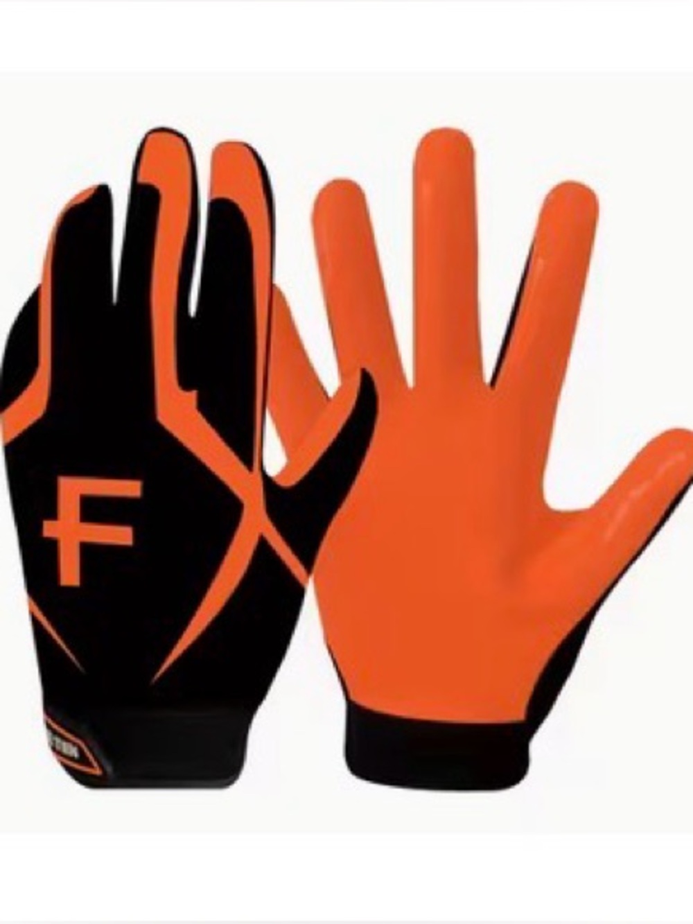 Orange and Black Grip football receivers gloves Gloves
